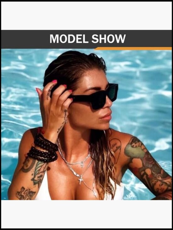 Retro Square Polarized Sunglasses for Men Women Chunky Frame Vintage Shades main image 2